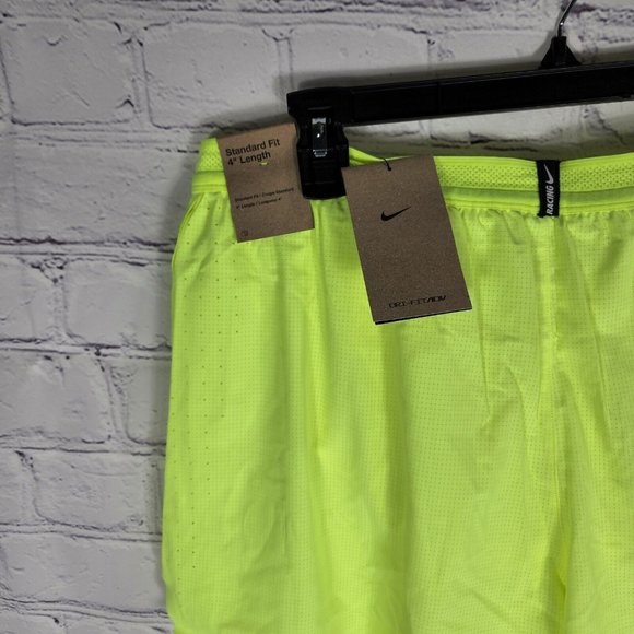 Nike Men's Size XL Volt Yellow/Green Dri Fit Racing Running Shorts - Picture 6 of 9